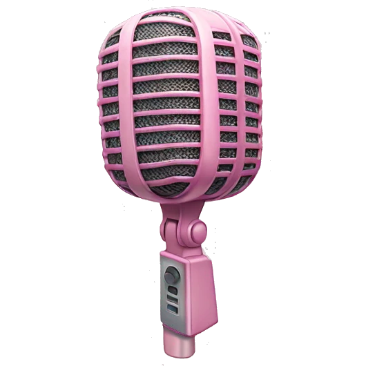 pastel pink realistic microphone emoji