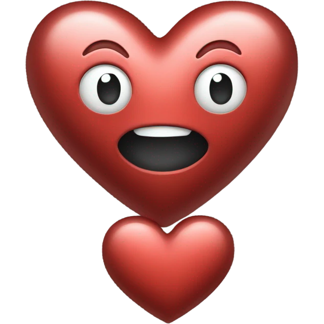 metallic heart red emoji