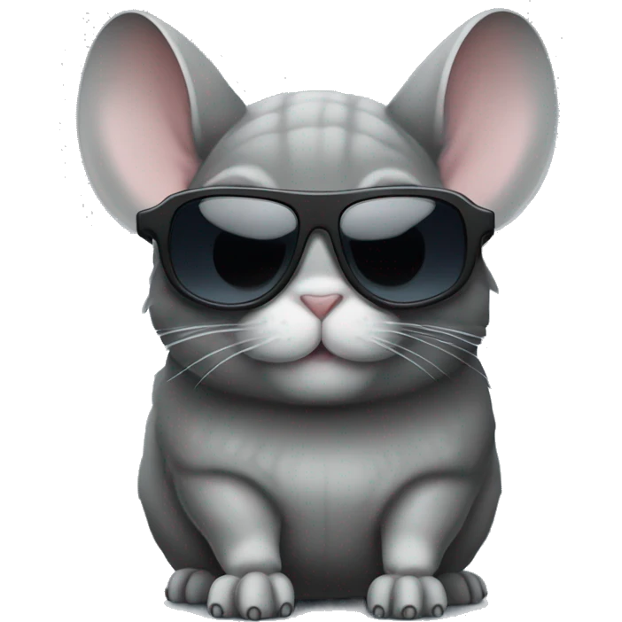 Dark gray chinchilla with sunglasses emoji