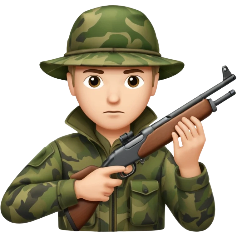 man hunter aiming a rifle, minimal background emoji