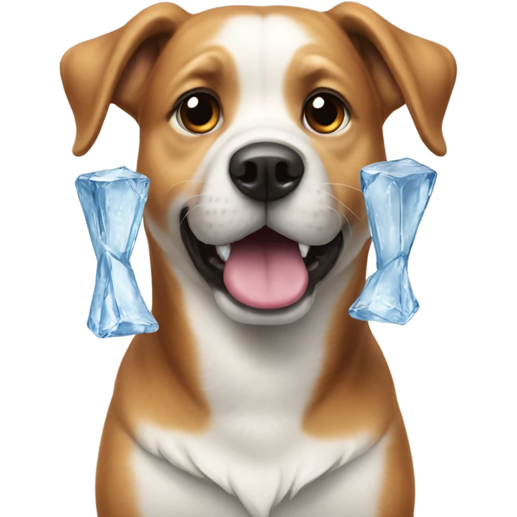  A dog with ice  emoji