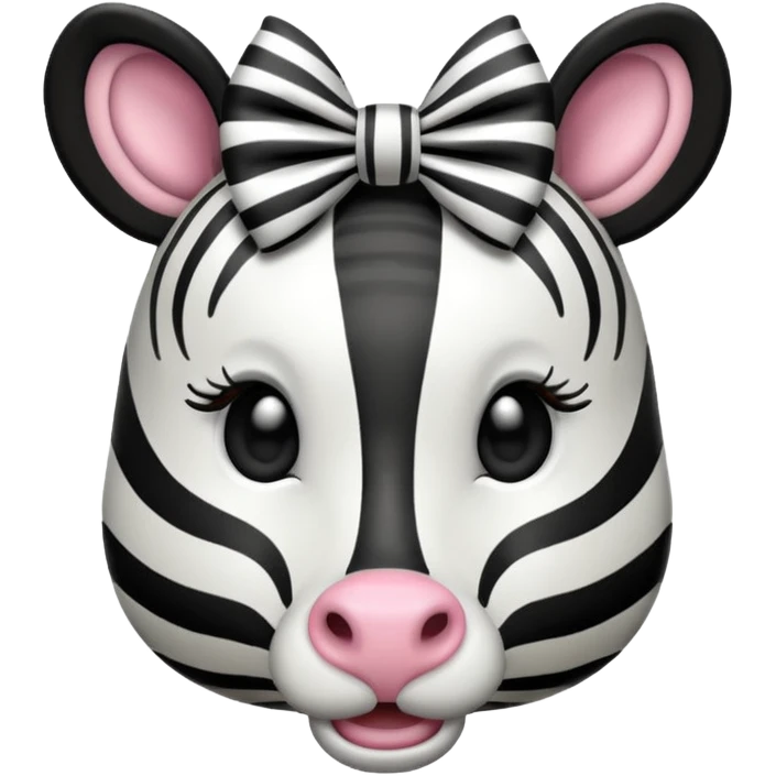 zebra face with a bow emoji