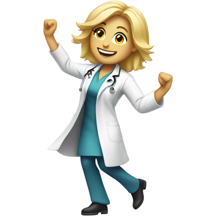 Blonde white dancing doctor emoji