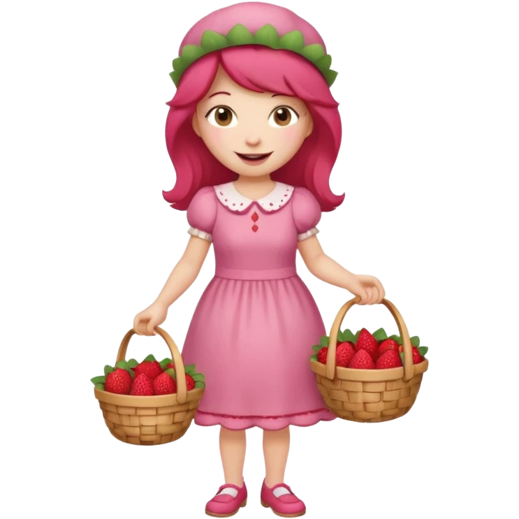 modern day cartoon character strawberry shortcake full body emoji