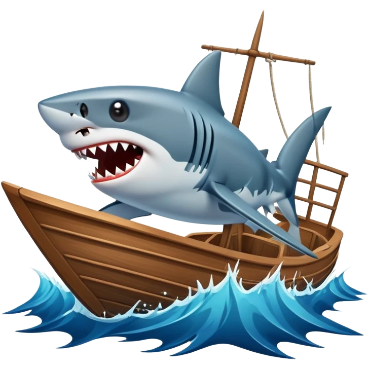 Shark with boat emoji
