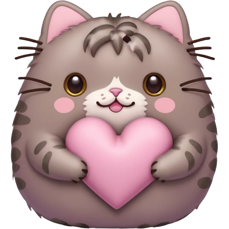 pusheen heart Pink cute emoji