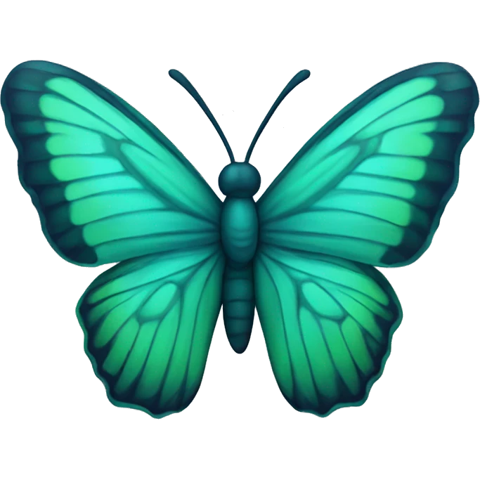 green, blue, and teal butterfly scary emoji
