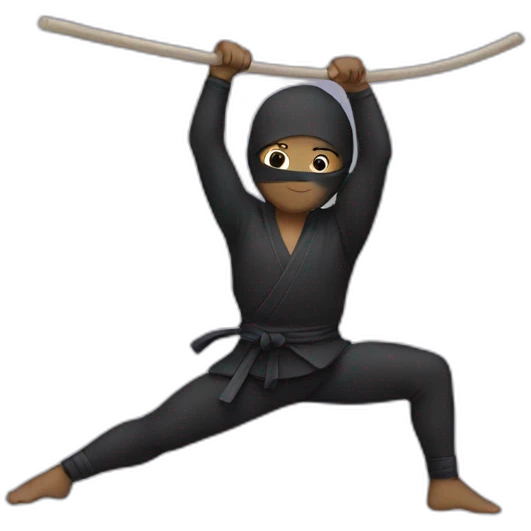 Ninja doing gymnastics  emoji
