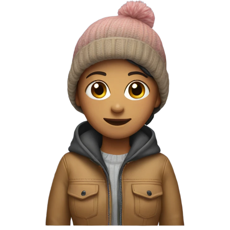 Girl wearing jacket and beanie  emoji