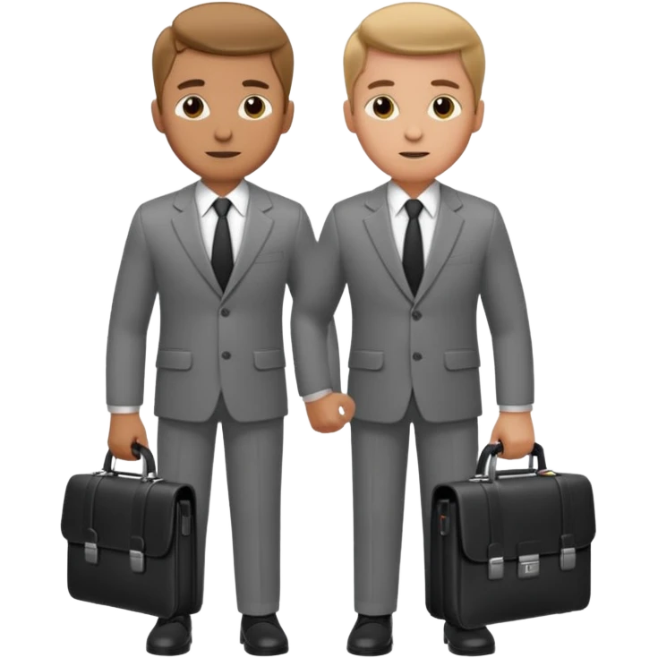 man in a gray suit, holding briefcase emoji