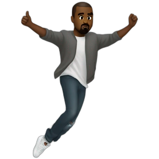 kanye west flying emoji