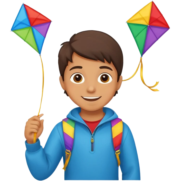 kid with kite emoji