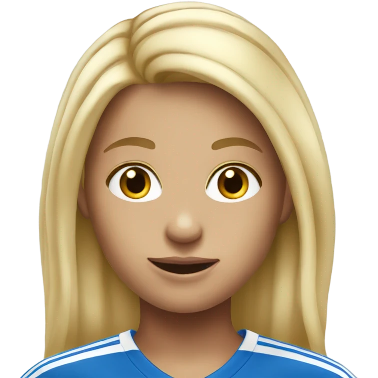 blond soccer girl wearing blue top  emoji