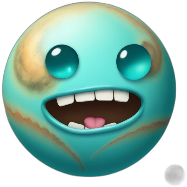 Uranus planet with buckteeth emoji