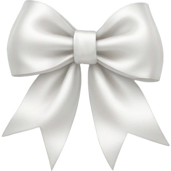 white satin bow emoji