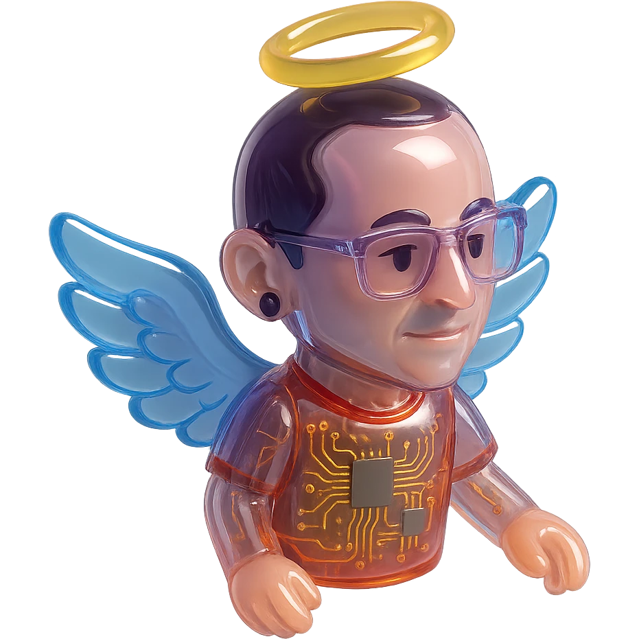 Chester Bennington from Linkin Park with a holy halo and angelic wings emoji