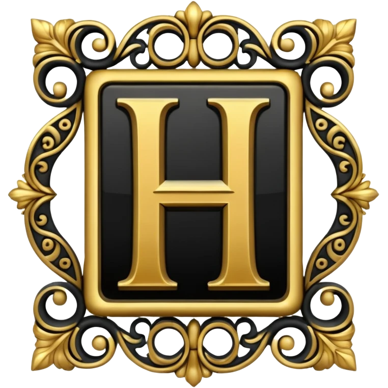 letter H in black and gold emoji