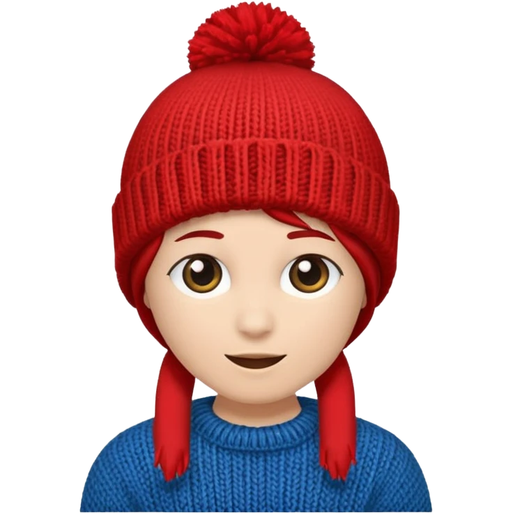 빨간 비니 모자 emoji