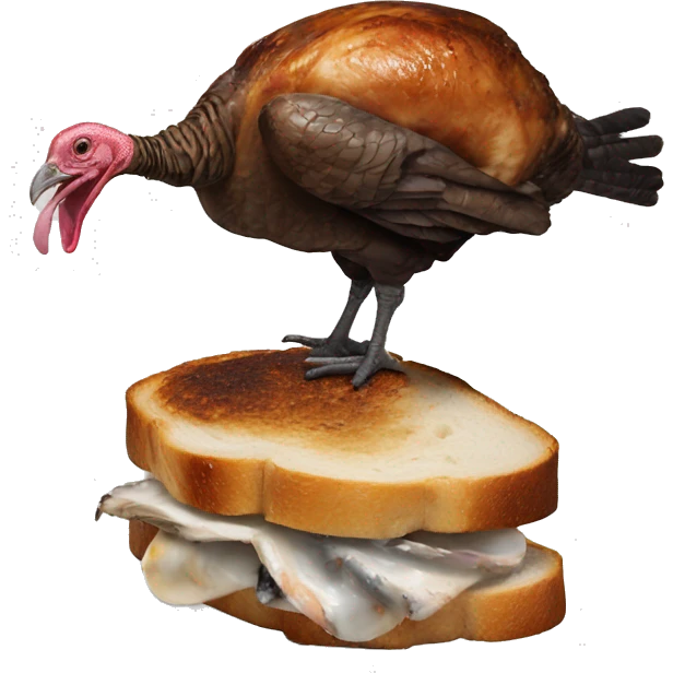 Turkey with black Burnt toast and oyster emoji