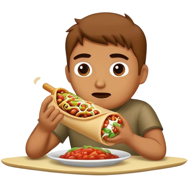  A man eating a chimichanga  emoji