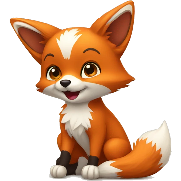little fox playing with little kids emoji