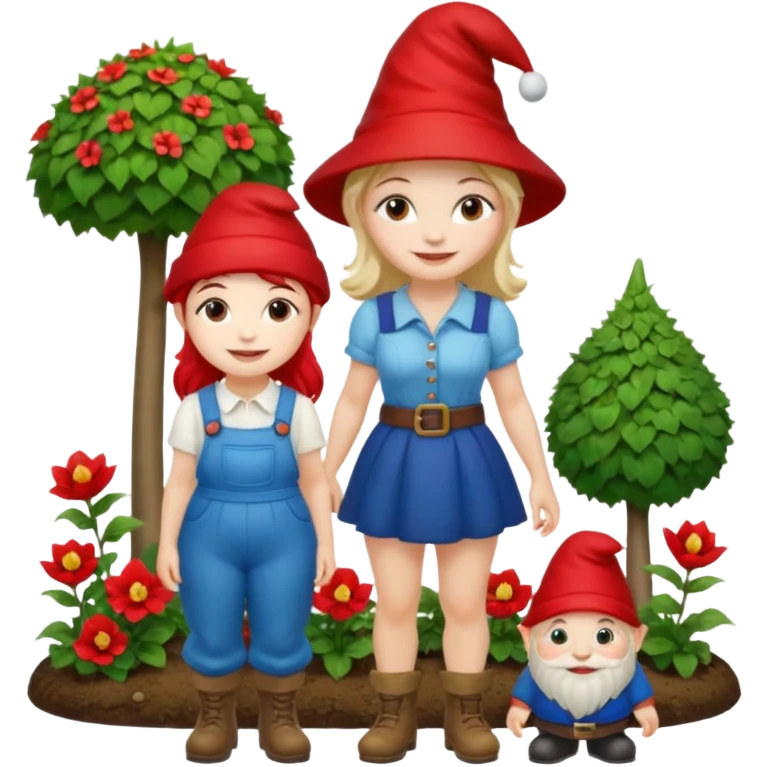 garden gnome, woman, full body emoji