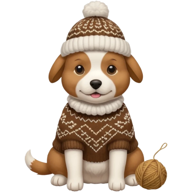 dog knitting a sweater emoji