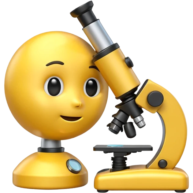 Make a thinking emoji along with a microscope. emoji