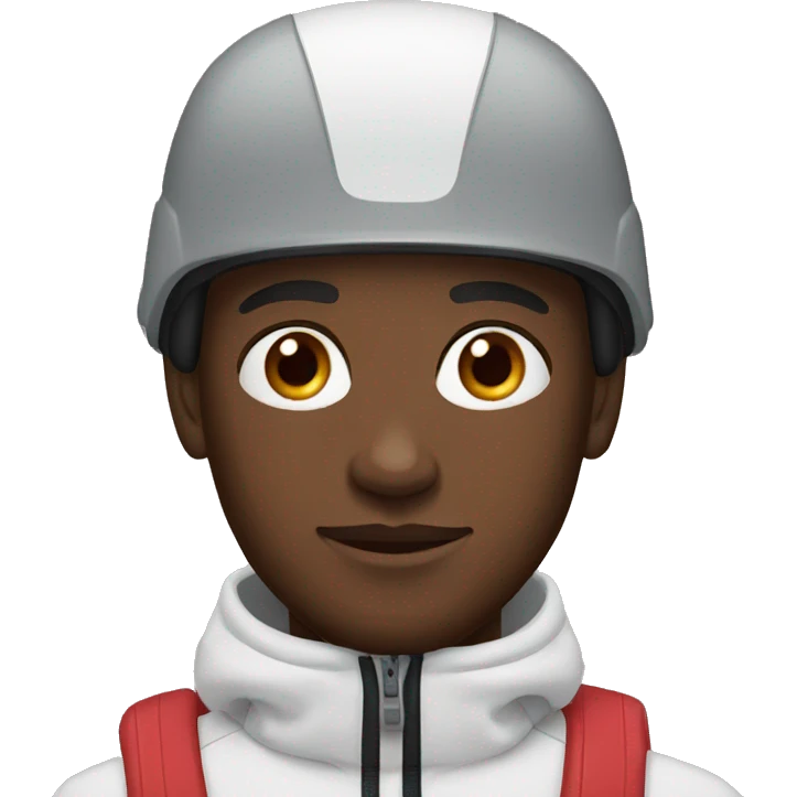 black man with stubble ski emoji