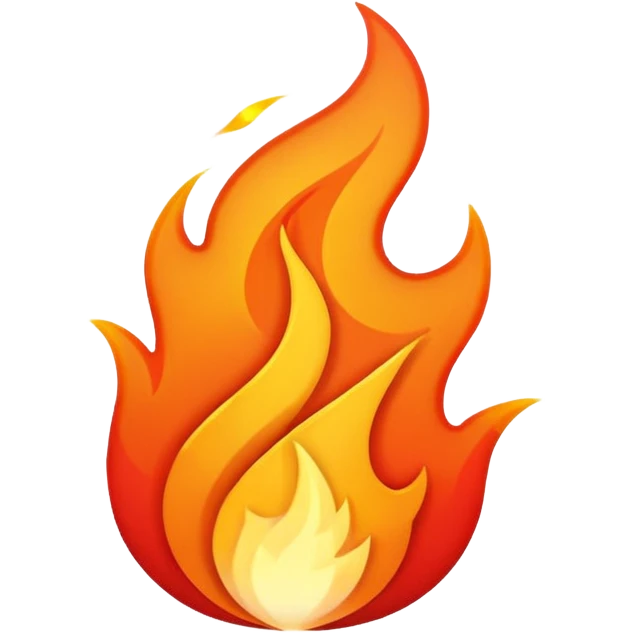 fire streak emoji minimal flame with streak lines emoji