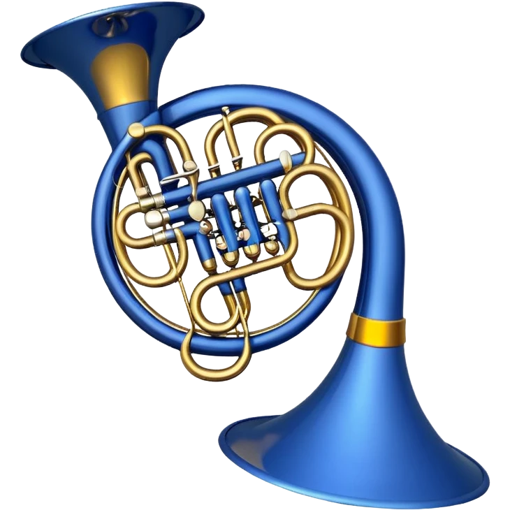 Blue french horn her tarafı mavi sarı detaylar olmadan emoji