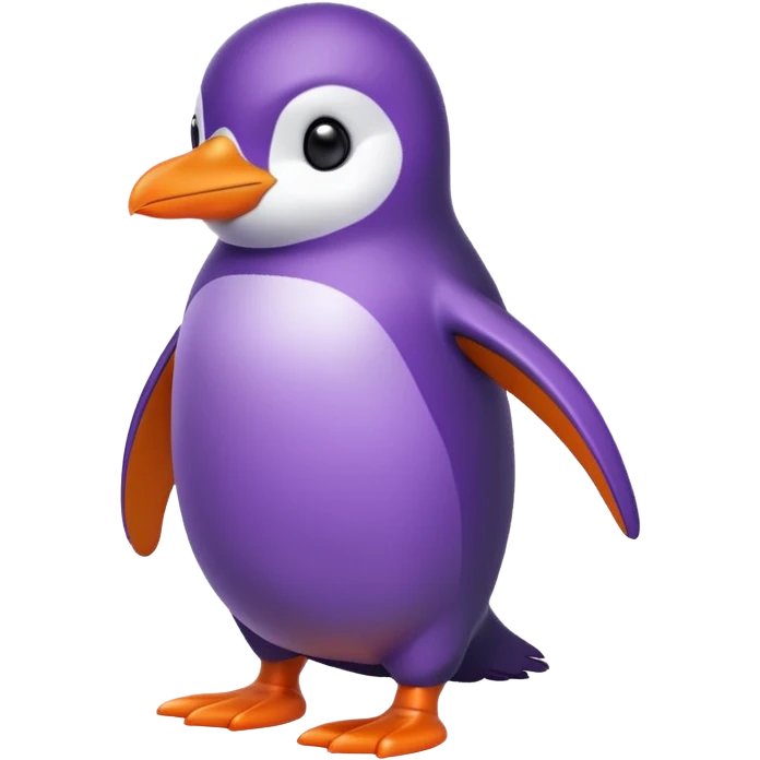 Purple penguin emoji