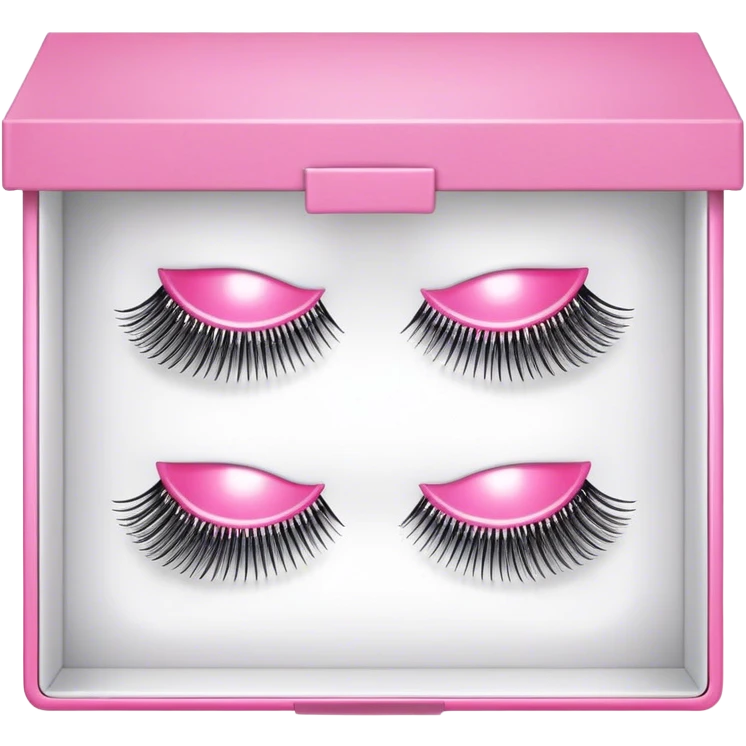 ioni false lashes in a box packaging pink emoji