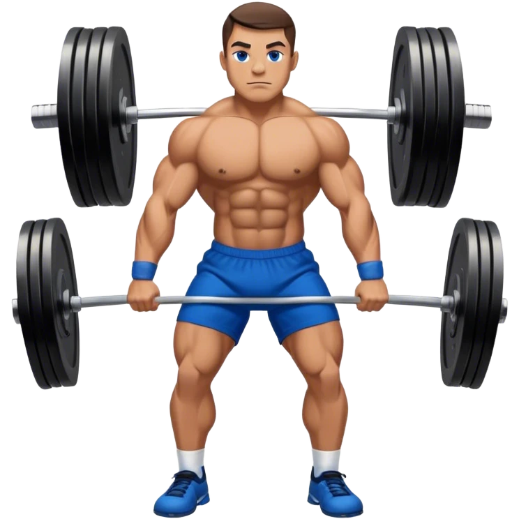 powerlifter with blue shorts perfoming deadlift emoji