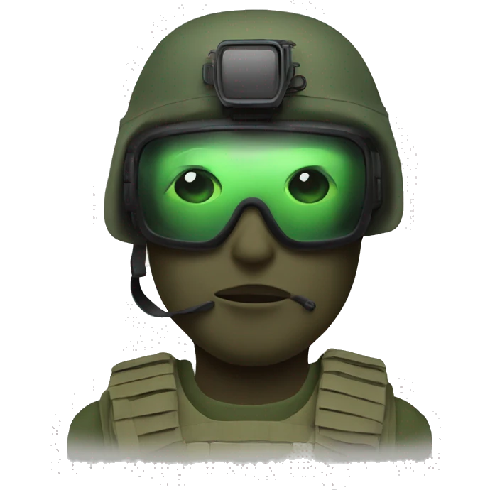 Special Forces Soldier wearing mask with night vision goggles emoji