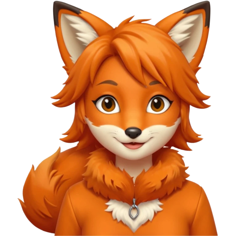 Attractive anthro fox girl emoji