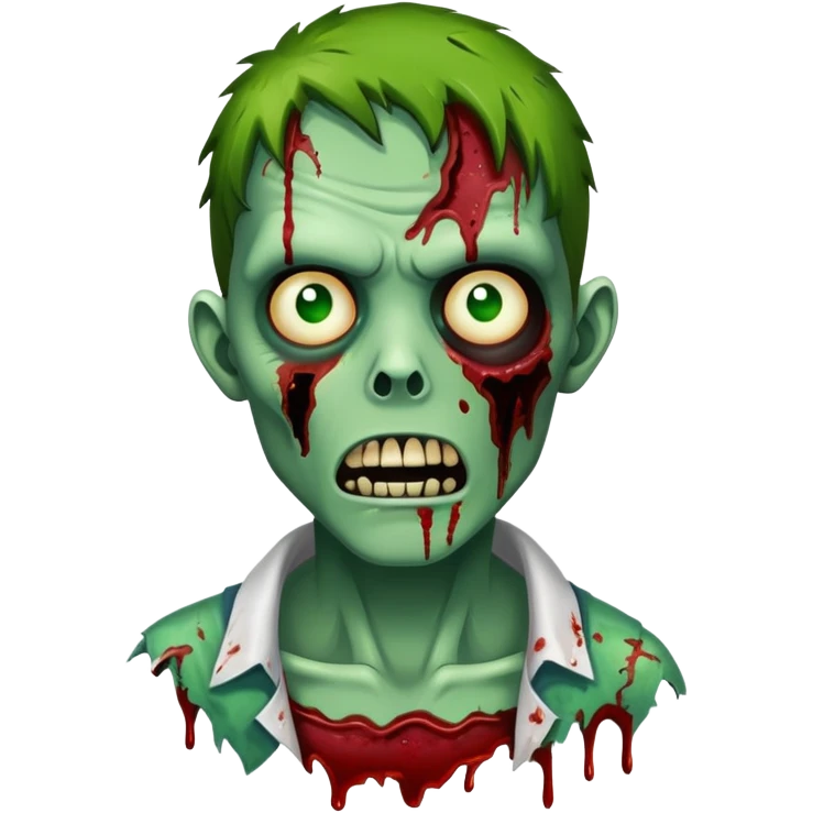 zombie with green skin and torn clothes emoji
