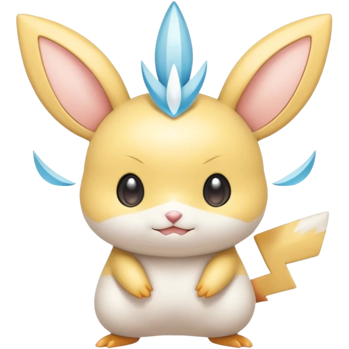 Shiny Pastel Light Pale Divine Angelic Epic Legendary Cute Kawaii Sweet Adorable Chibi Whitish Emolga-Victini-Pichu-Dedenne-Togedemaru-fusion emoji