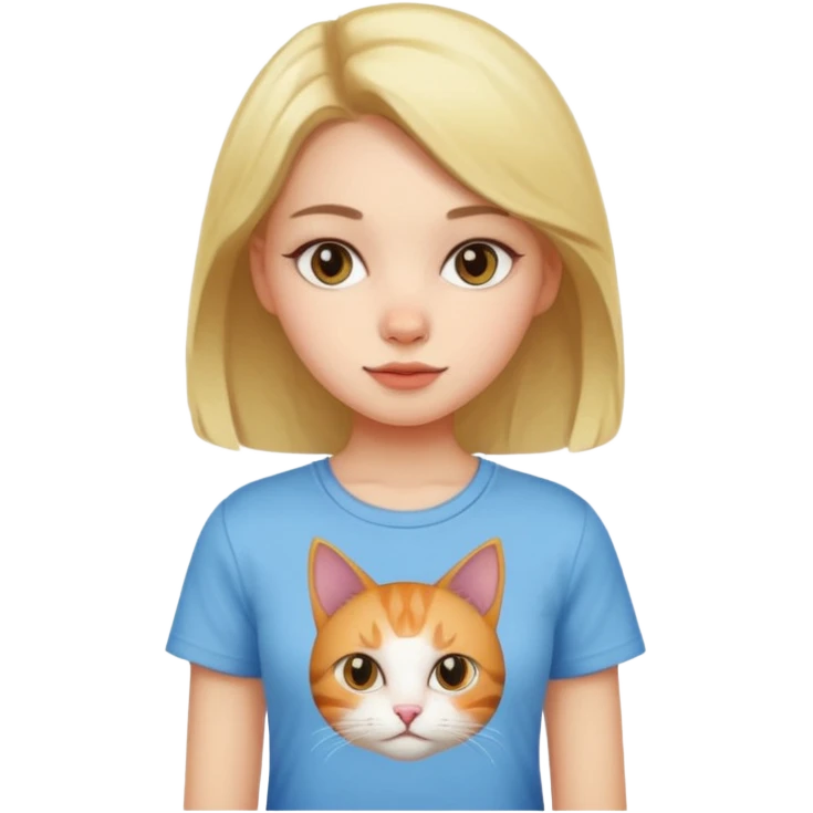 Girl with cat shirt emoji