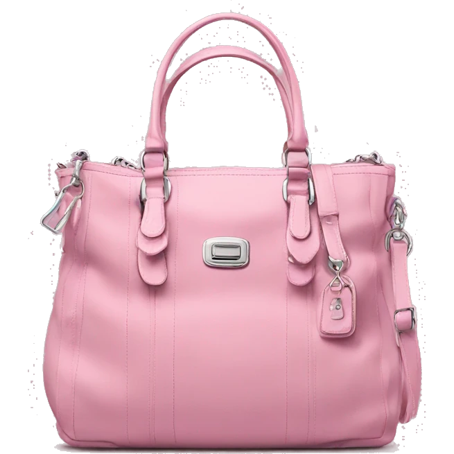 Coach pink bag with silver  emoji