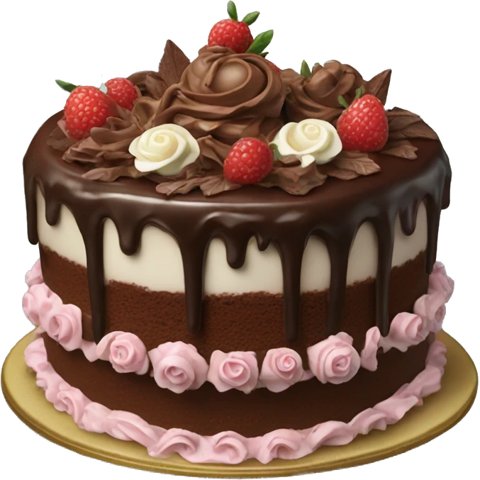 highly detailed rococo chocolate cake emoji