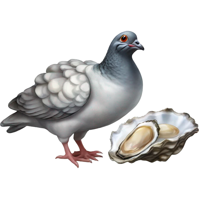 oyster eating pigeon emoji