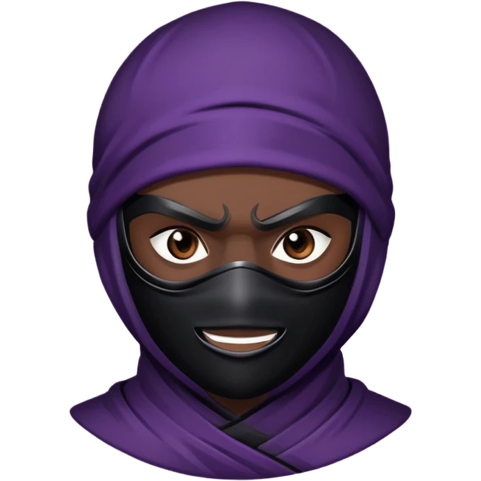 A ninja and an aubergine emoji