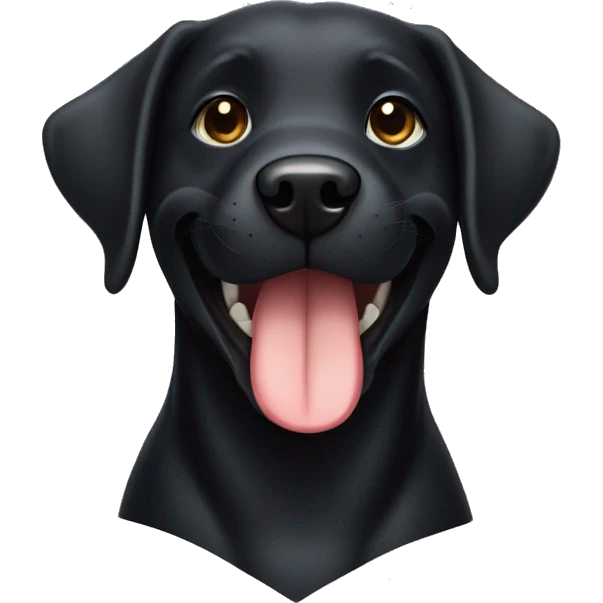 black Labrador Retriever Head smiling and holding thumbs up with its paw emoji