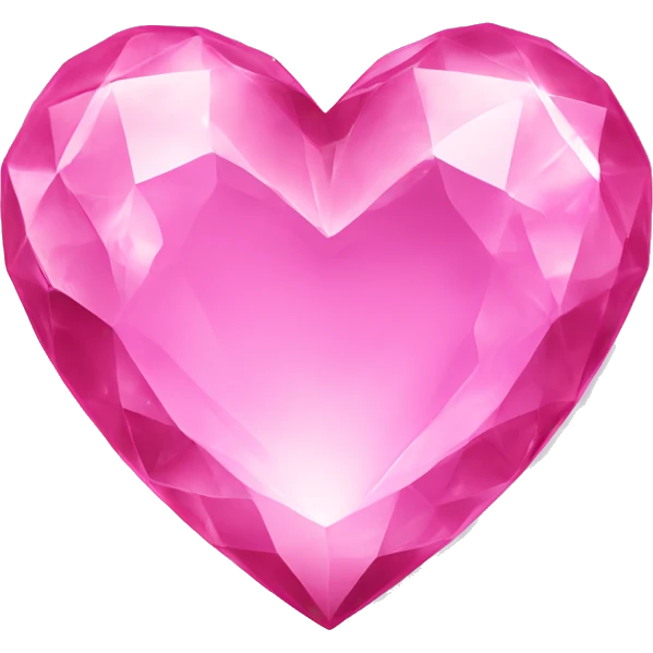 Heart shaped like cristal and pink emoji