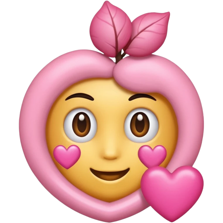 Um coração cor de rosa claro, e atenção com vários acessórios super fofoss emoji