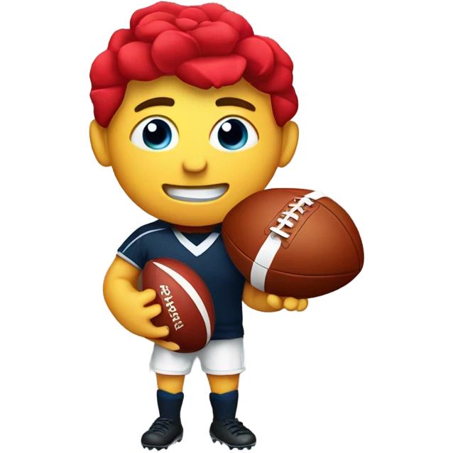 Red rose carrying rugby ball  emoji
