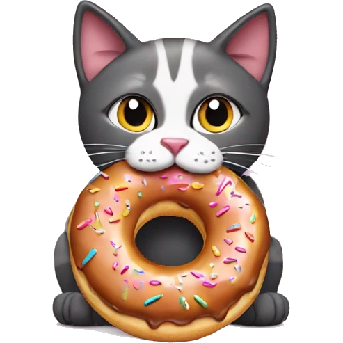 cat eating donut emoji