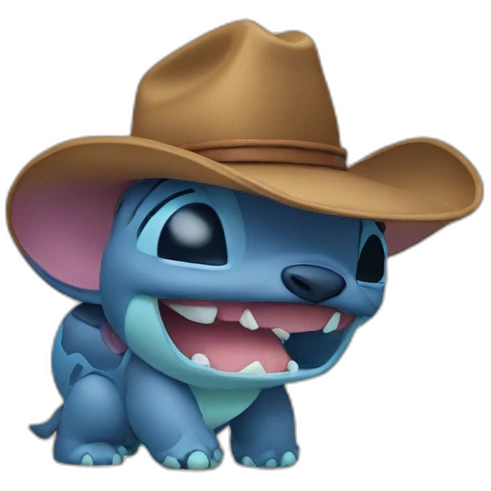 stitch with cowboy hat from lilo and stitch emoji