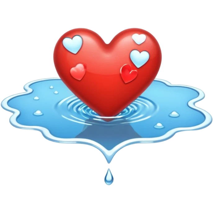 Heart shaped puddle emoji